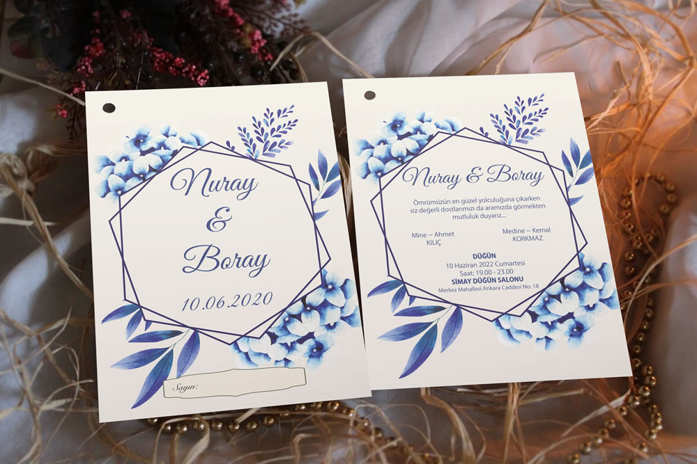 Yeni ikili set zarfsız düğün davetiye modeli